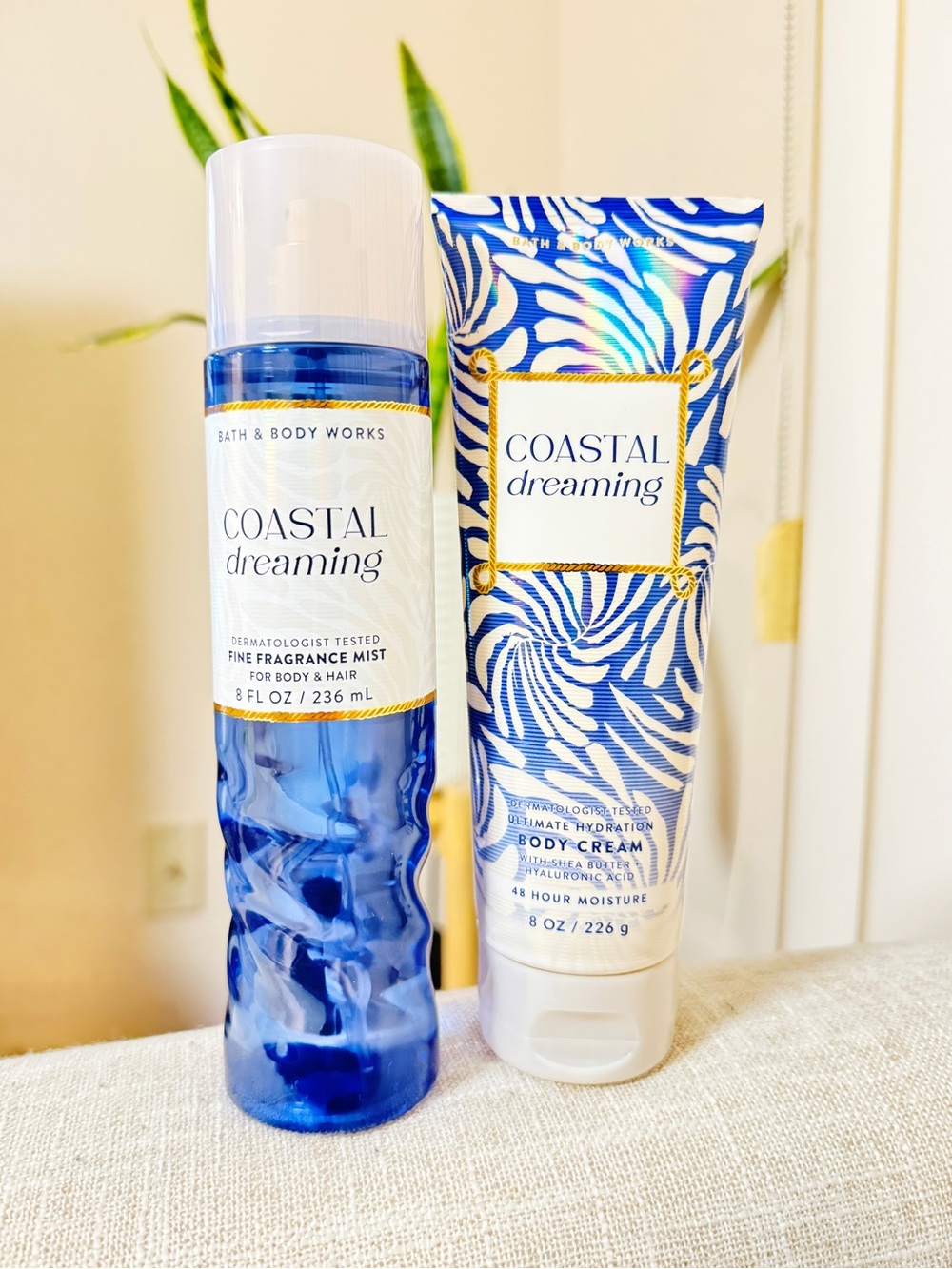 Bath & Body Works Coastal Dreaming Blue Fragrance Mist & Body Cream Duo